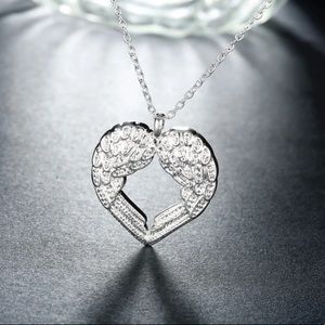 Heart shaped Angels wings pendant